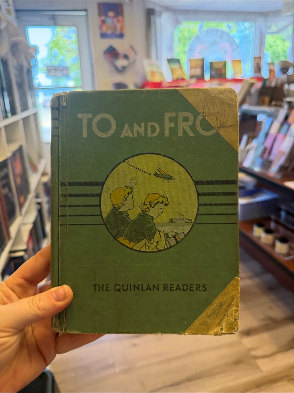 Vintage Green 'To and Fro' Quinlan Readers Hardcover Book
